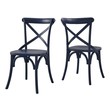 farmhouse dining table with bench and chairs Modway Furniture Midnight Blue