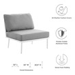 white leather living room chairs Modway Furniture Sofa Sectionals White Gray