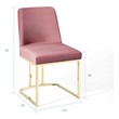 grey wooden dining table and chairs Modway Furniture Dining Chairs Gold Dusty Rose