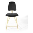 leather top bar stools Modway Furniture Bar and Counter Stools Black