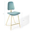 pink velvet counter stool Modway Furniture Bar and Counter Stools Sea Blue
