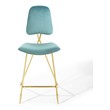 pink velvet counter stool Modway Furniture Bar and Counter Stools Sea Blue