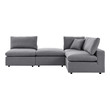 navy blue couch with chaise Modway Furniture Sofa Sectionals Gray