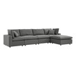 white leather sofa with chaise Modway Furniture Bar and Dining Charcoal