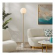 tall lamp with shelves Modway Furniture Floor Lamps White