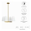 hanging lamp with shade Modway Furniture Ceiling Lamps White Satin Brass