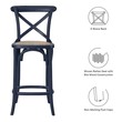 bar stools for sale set of 4 Modway Furniture Midnight Blue