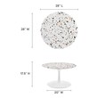 marble and glass coffee table Modway Furniture Tables White White