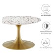 two tone wood coffee table Modway Furniture Tables Gold White