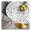 contemporary round table Modway Furniture Bar and Dining Tables Gold White