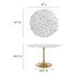 2 person extendable dining table Modway Furniture Bar and Dining Tables Gold White