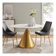 modern round pedestal dining table Modway Furniture Bar and Dining Tables Gold White