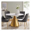 modern round pedestal dining table Modway Furniture Bar and Dining Tables Gold White