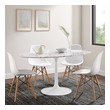 extendable dining table and bench Modway Furniture Bar and Dining Tables White White