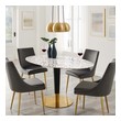 grey marble dining table Modway Furniture Bar and Dining Tables Gold White