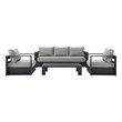 corner patio couch Modway Furniture Sofa Sectionals Gray Gray