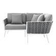 two seat sofa with chaise Modway Furniture Sofa Sectionals White Gray