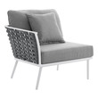 two seat sofa with chaise Modway Furniture Sofa Sectionals White Gray