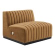 brown sectional living room Modway Furniture Sofas and Armchairs Sofas and Loveseat Black Cognac