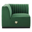 velvet sectional chaise Modway Furniture Sofas and Armchairs Black Emerald