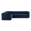 leather sectional lounge Modway Furniture Sofas and Armchairs Black Midnight Blue