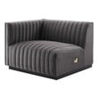 green velvet sectional sofa Modway Furniture Sofas and Armchairs Black Gray