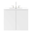 long bathroom vanity with one sink Modway Furniture Vanities White White