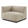 sectional couch with studs Modway Furniture Sofas and Armchairs Black Beige