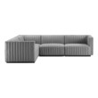 contemporary couch sectional Modway Furniture Sofas and Armchairs Black Light Gray