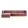 sectional couch with a pull out bed Modway Furniture Sofas and Armchairs Dusty Rose
