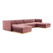 dark gray sectional with chaise Modway Furniture Sofas and Armchairs Dusty Rose