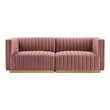 velvet l sofa Modway Furniture Sofas and Armchairs Gold Dusty Rose