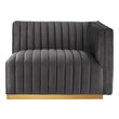 gray leather couch sectional Modway Furniture Sofas and Armchairs Gold Gray