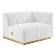 leather sofa couch Modway Furniture Sofas and Armchairs Gold White