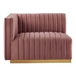 brown leather sectional sofa Modway Furniture Sofas and Armchairs Gold Dusty Rose