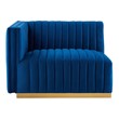 velvet tufted sectional sofa Modway Furniture Sofas and Armchairs Gold Navy
