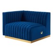 blue velvet sofa sleeper Modway Furniture Sofas and Armchairs Gold Navy