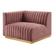 soft sectional with chaise Modway Furniture Sofas and Armchairs Gold Dusty Rose