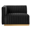 large leather sectional with chaise Modway Furniture Sofas and Armchairs Gold Black