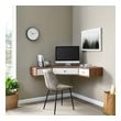 folding chair for office Modway Furniture Computer Desks Desks Walnut White