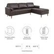 sofa chaise ottoman Modway Furniture Sofas and Armchairs Brown