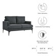 white leather sectional sofa with chaise Modway Furniture Sofas and Armchairs Gray
