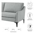 two piece sectional couch Modway Furniture Living Room Sets Light Gray
