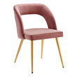 white wood chairs Modway Furniture Dining Chairs Gold Dusty Rose