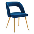 blue velvet dining chairs with gold legs Modway Furniture Dining Chairs Gold Navy