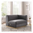 brown leather l couch Modway Furniture Sofas and Armchairs Gray