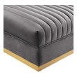 blue velvet sectional sleeper Modway Furniture Sofas and Armchairs Gray