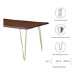 white and black dining table set Modway Furniture Gold Walnut