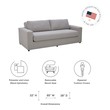 couch sectional with pull out bed Modway Furniture Sofas and Armchairs Flint Gray Linen Blend
