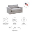 sectional sofa beds for small spaces Modway Furniture Sofas and Armchairs Flint Gray Linen Blend